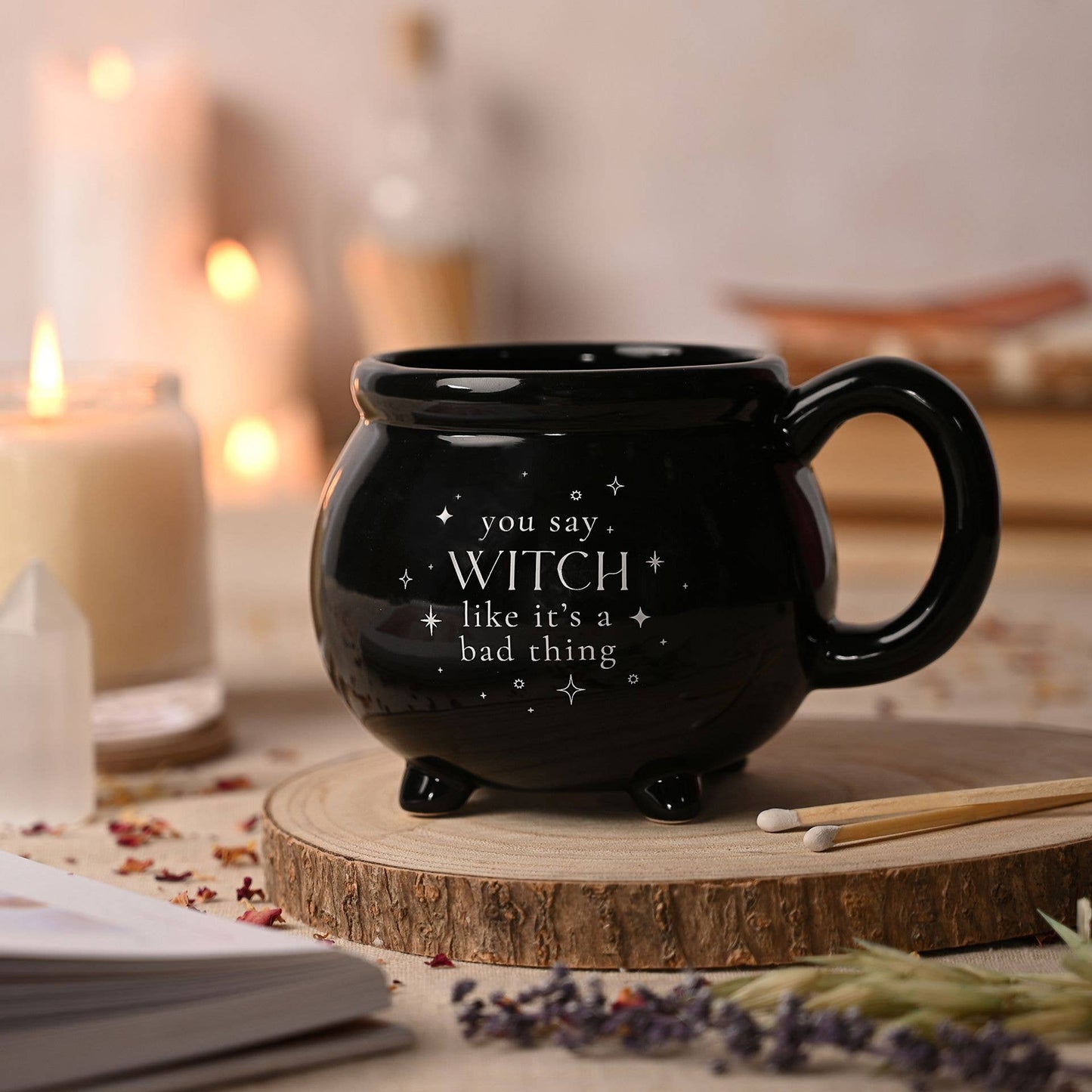 Black cauldron mug "You say witch" - Mystic Legends