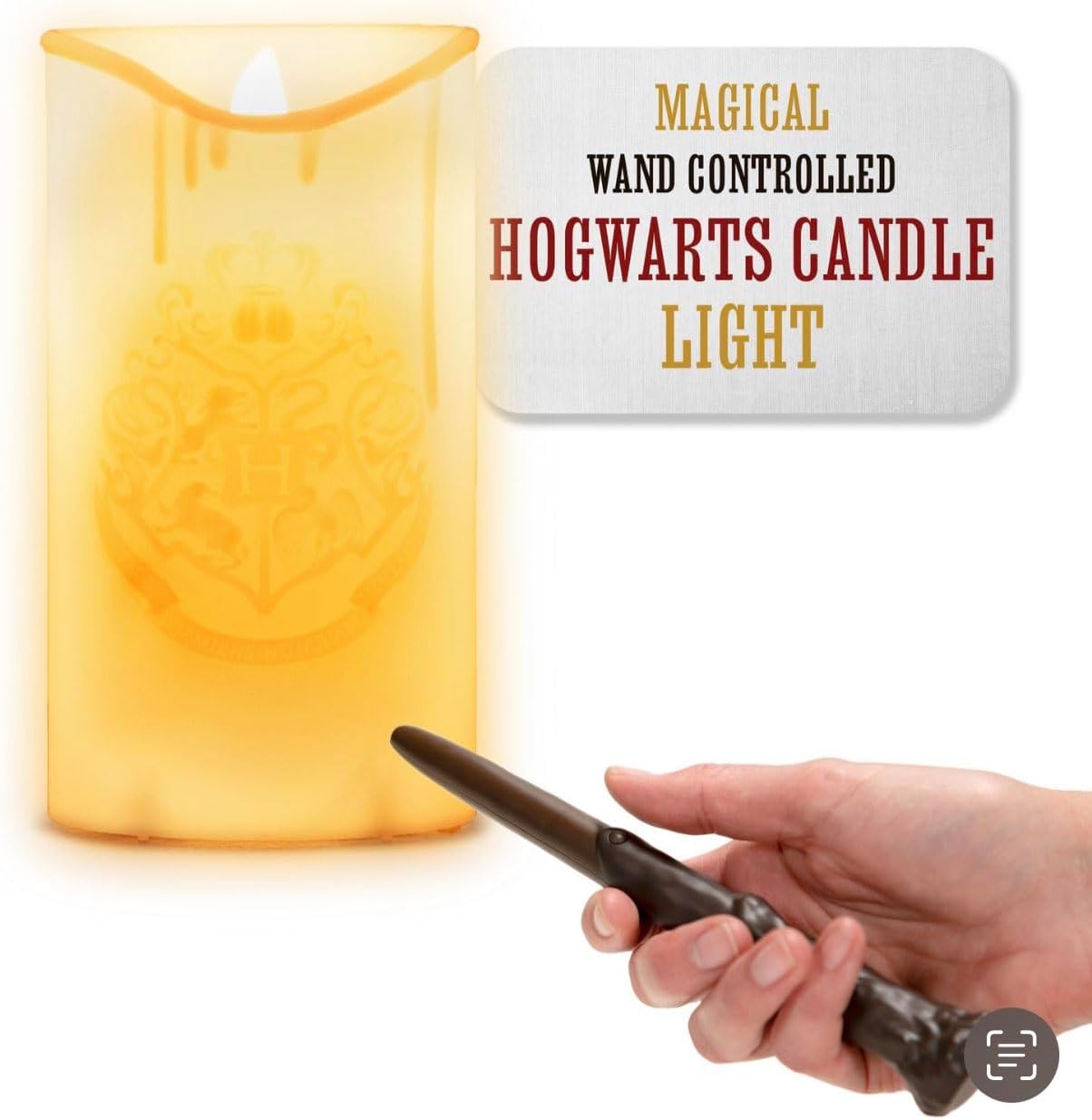 Harry Potter LED Candle Light with Wand Remote – Hogwarts Crest Decor