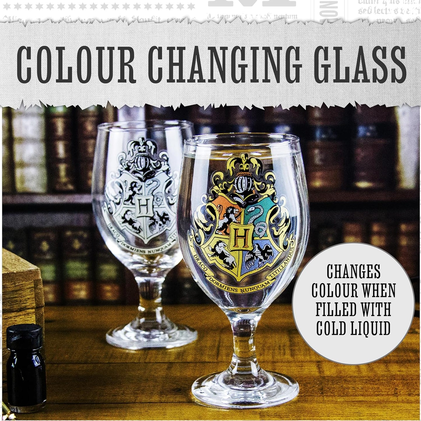 Harry Potter - Hogwarts Colour-Changing Water Glass – 400 ml