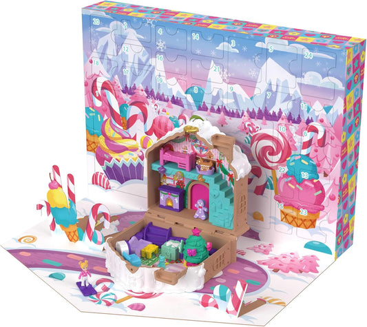 Polly Pocket Adventskalender – Pepparkakshus Playset med 24+ Överraskningar
