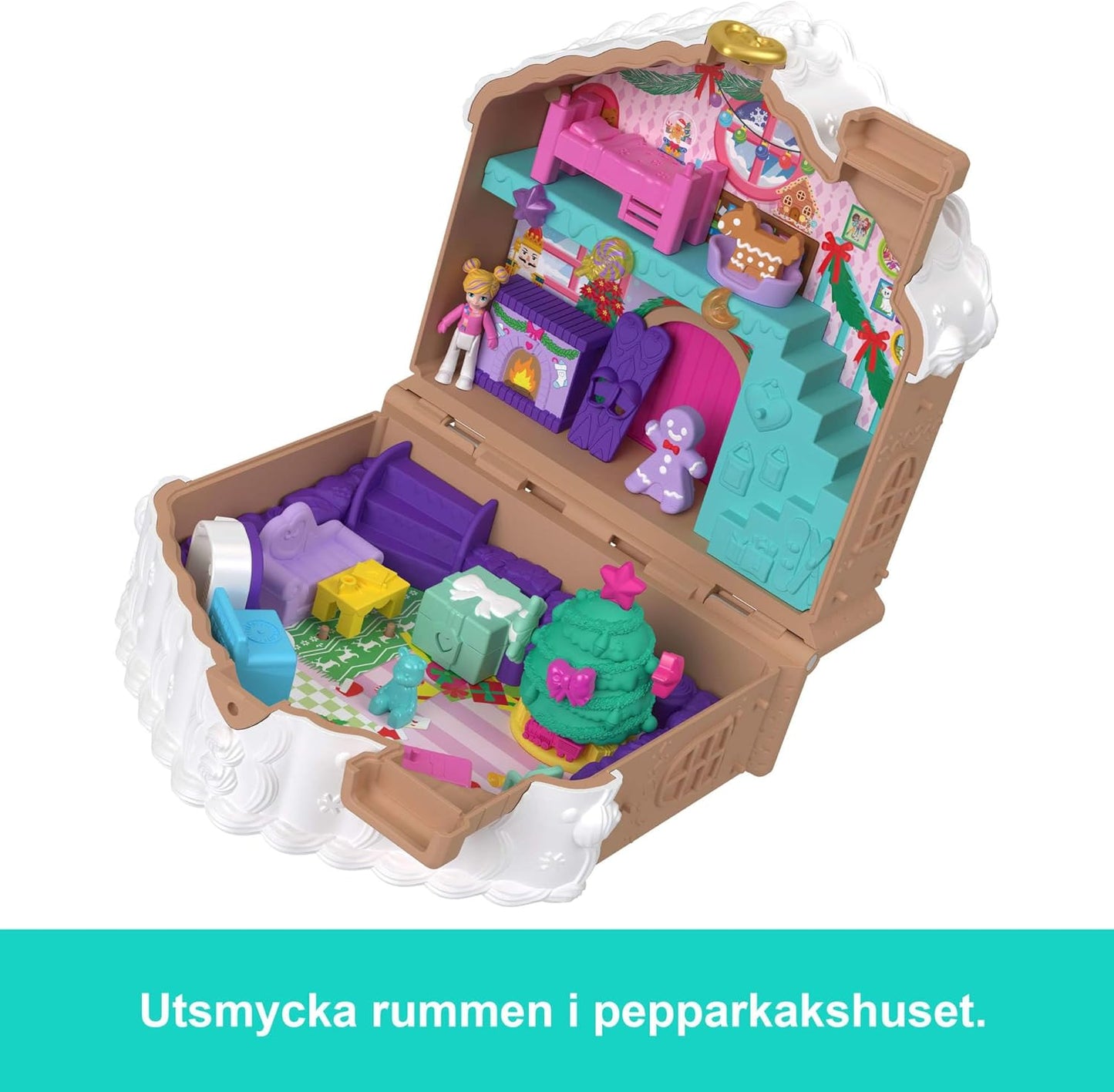 Polly Pocket Adventskalender – Pepparkakshus Playset med 24+ Överraskningar