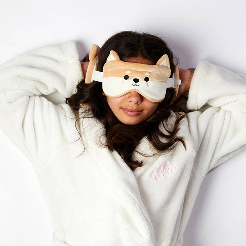 Relaxeazzz – Shiba Inu Dog Travel Pillow & Eye Mask
