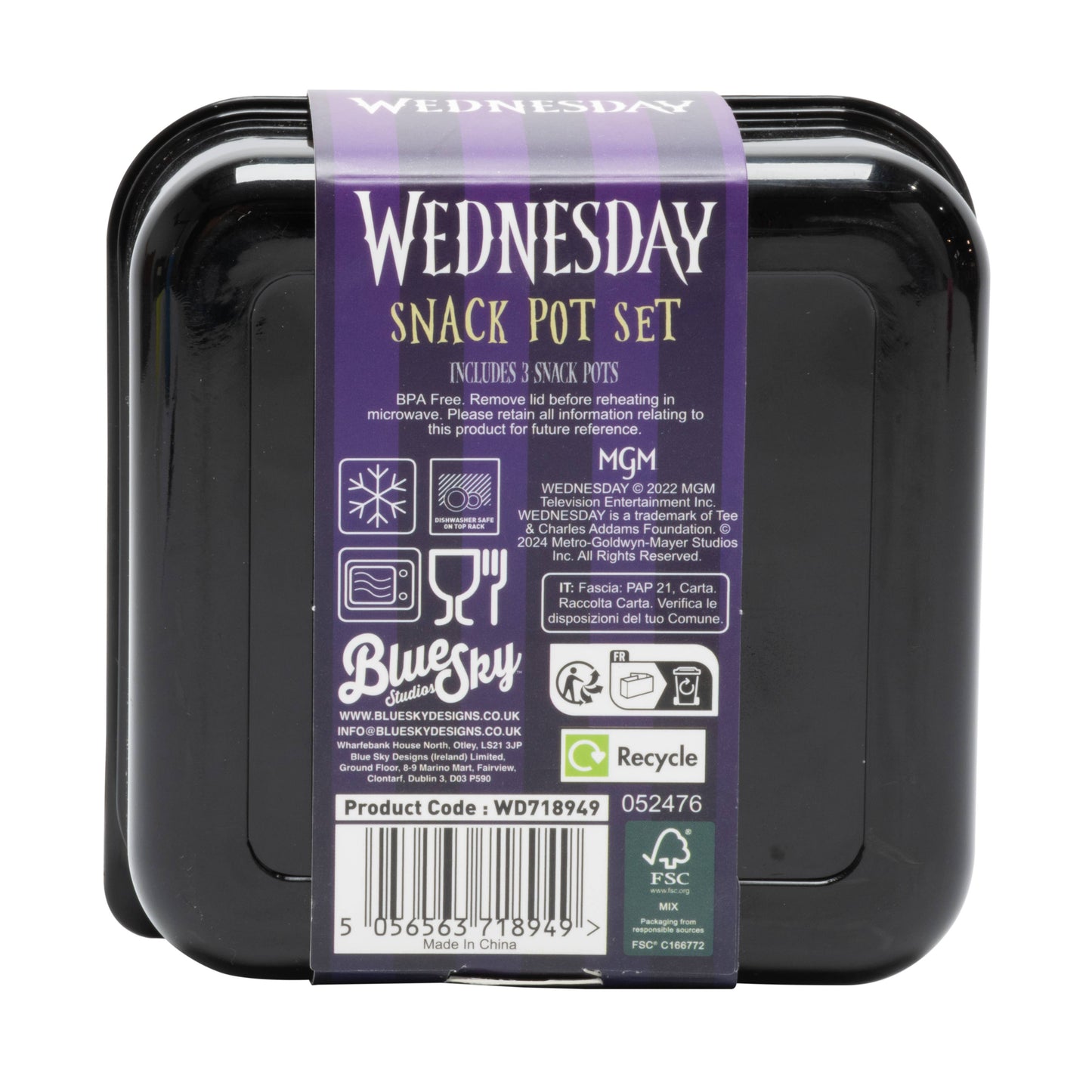 Wednesday Misery – 3-in-1 Snack Pot Set