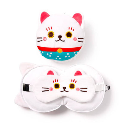 Relaxeazzz Maneki Neko – Soft Travel Pillow & Sleeping Mask
