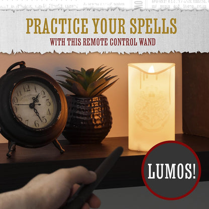 Harry Potter LED-ljus med Trollstavsfjärrkontroll – Hogwarts Emblem