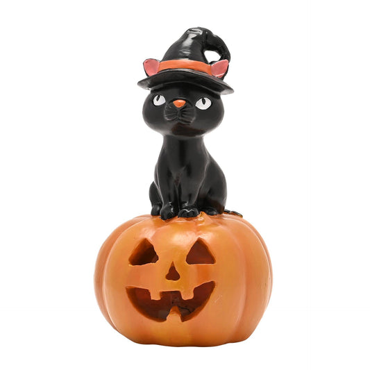 Hocus Pocus – LED Cat on Pumpkin (Decorative Figure)