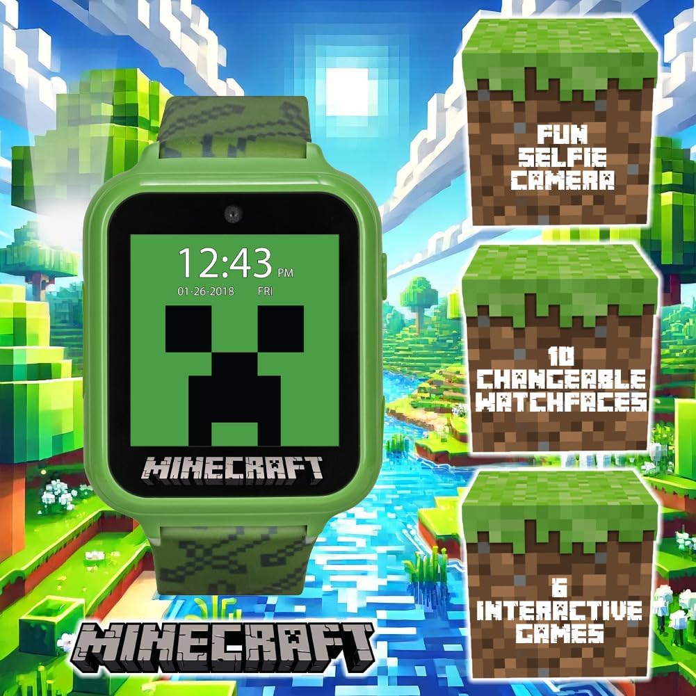 Minecraft Kids Digital Klocka – Stop­klocka, Timer & Spelfunktioner