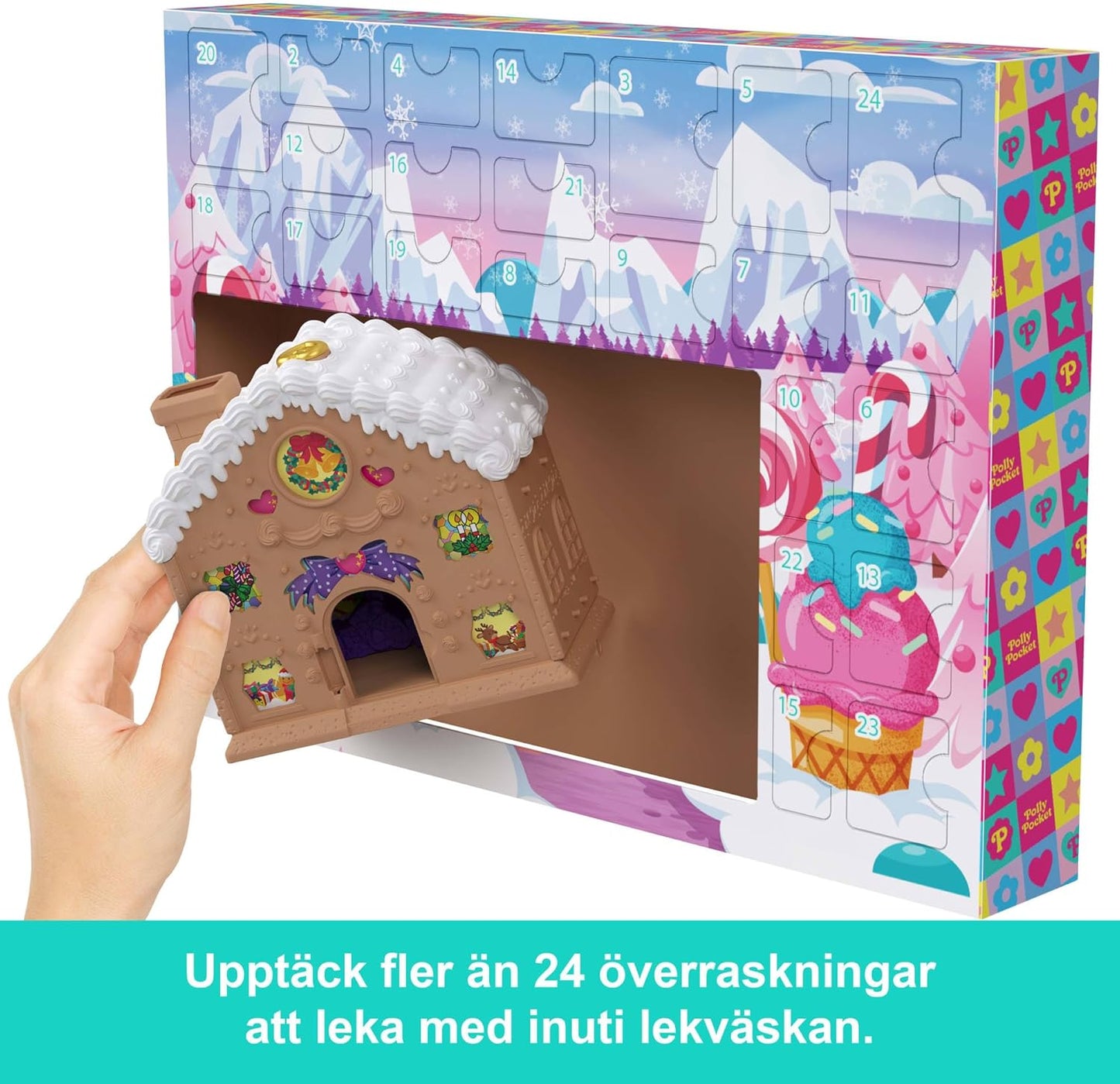 Polly Pocket Adventskalender – Pepparkakshus Playset med 24+ Överraskningar