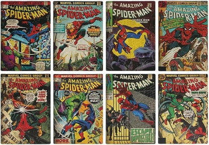 Spider-Man Comic Book Coaster Set – 8-Piece Underlay Set with Comic Art